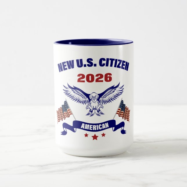 Caneca Novo Cidadão Americano dos EUA 2026 (Centro)