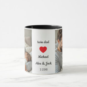 Caneca Novo pai de gêmeos foto e texto personalizados