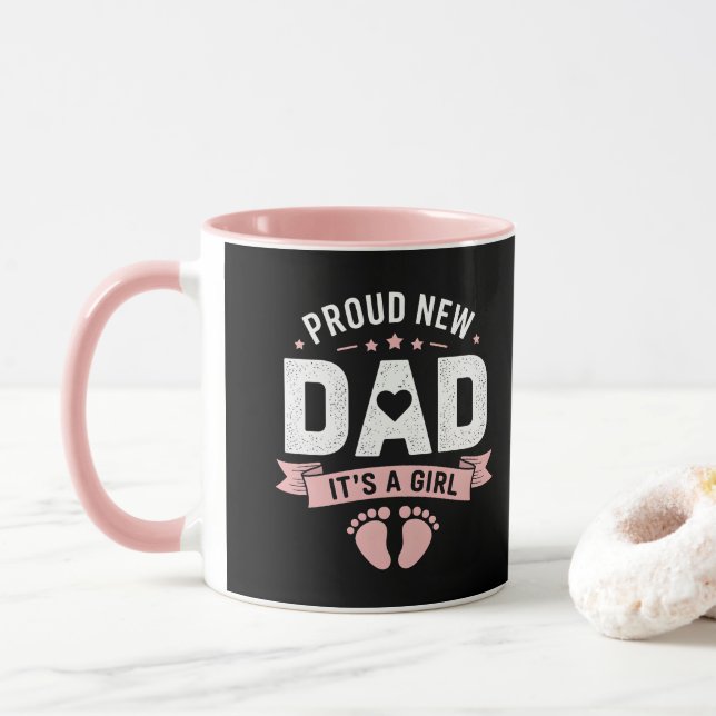 Caneca Novo papai É uma garota (Com Donut)
