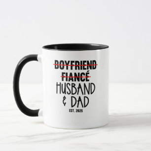 Caneca Novo papai Fiancé Husband & Pai Est 2025