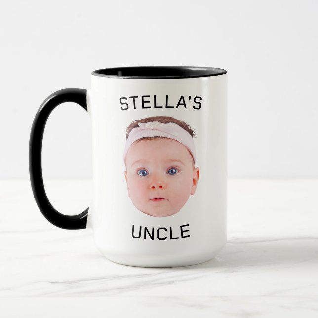 Caneca Novo Tio Gift Mug, Foto Personalizada De Rosto De  (Esquerda)