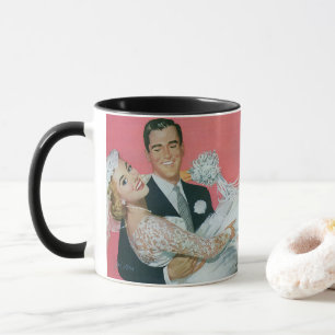 Caneca Novos casamentos vintage, noiva de Carregando de G