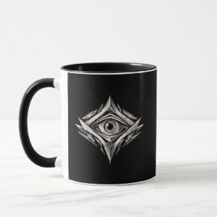 Caneca Núcleo do Observador – Olho Geométrico de Arte da 