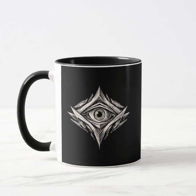 Caneca Núcleo do Observador – Olho Geométrico de Arte da  (Esquerda)