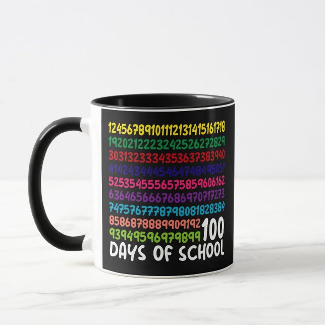 Caneca Números de Matemática 100º Dia de Aula Professor C (Esquerda)