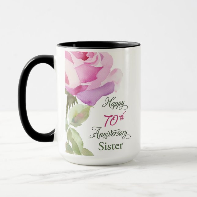 Caneca Nun 70th Anniversary Sister Jubilee Pink Rose (Esquerda)