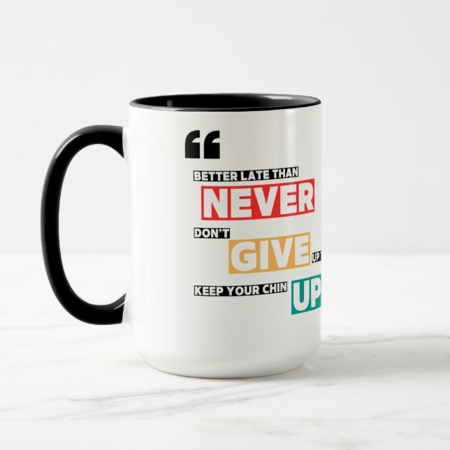 Caneca Nunca Desista Design (Esquerda)
