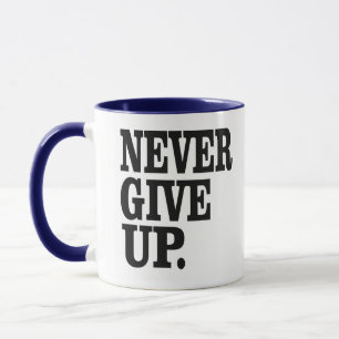 Caneca Nunca desista do café da Mindset de Ganhos Inspir