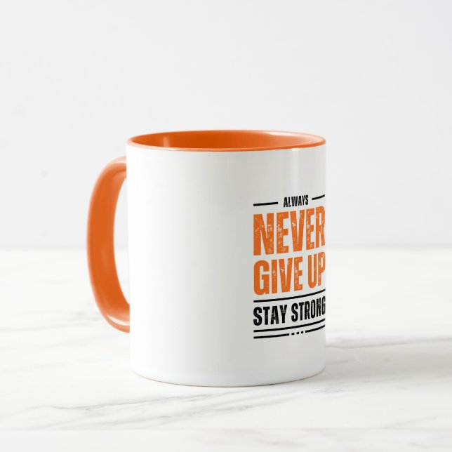Caneca Nunca Desistir De Mug (Frente Esquerda)
