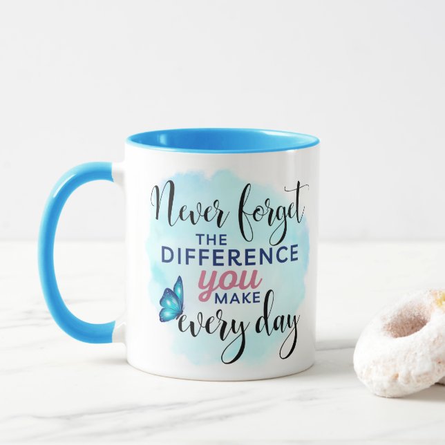 Caneca Nunca esqueça a diferença que você faz todo dia (Com Donut)