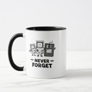 Caneca Nunca esqueça a estética da fita Vintage 90s