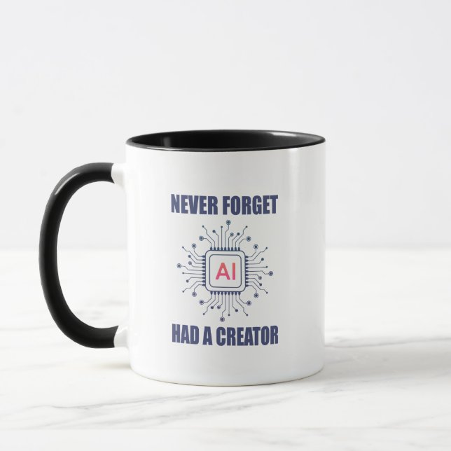 Caneca Nunca Esqueça que a IA Tem um Criador (Esquerda)