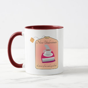 Caneca Nunca Subestime o Poder do Chá e de um Bom Livro