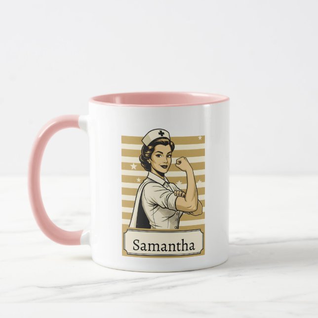 Caneca Nurse Hero Mug – Personalized Nurse Gift (Esquerda)