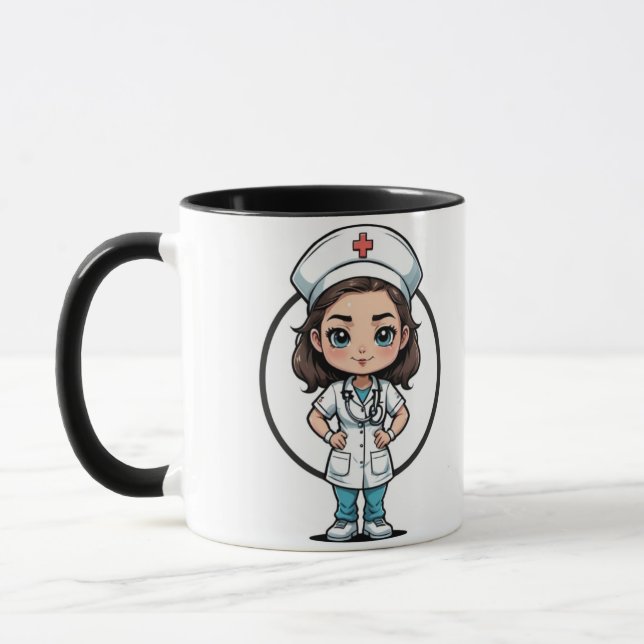 Caneca Nurse Illustration Coffee Mug (Esquerda)