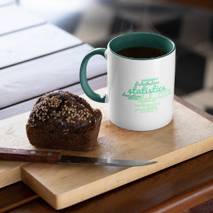 Caneca Nuvem de Palavras de Matemática de Estatísticas Ve