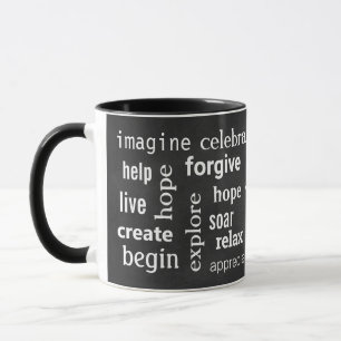 Caneca Nuvem de Palavras Inspiradora no Quadro