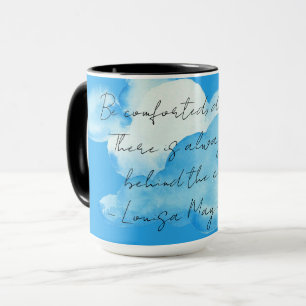 Caneca "Nuvens" com Louisa May Alcott citação Café