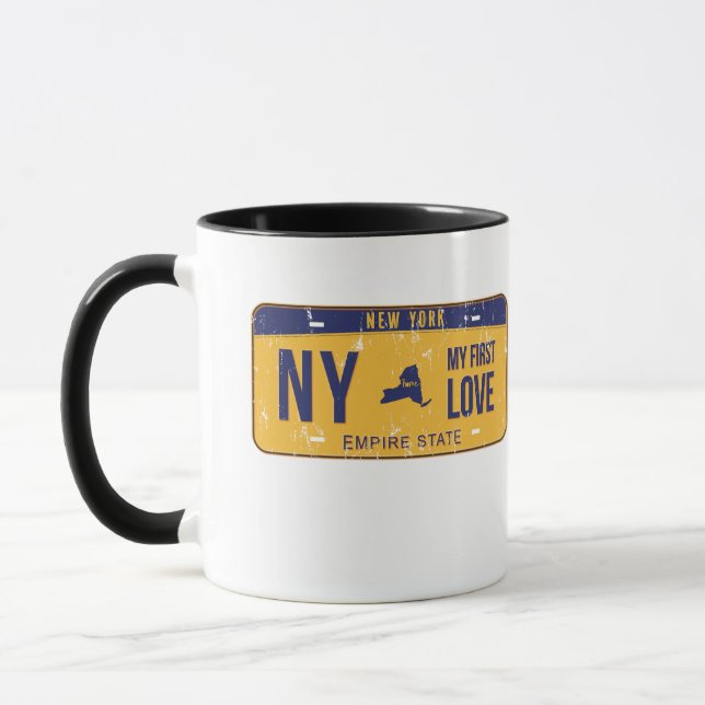 Caneca NY Minha Primeira Placa De Licença De Amor (Esquerda)