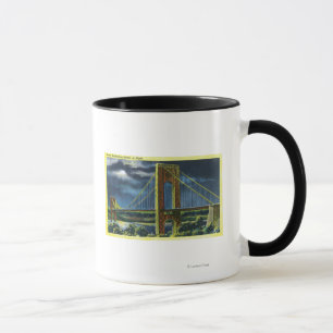 Caneca NYC, ponte nova de YorkGeorge Washington na noite