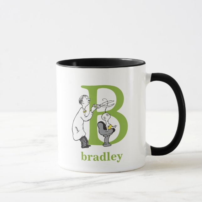 Caneca O ABC do Dr. Seuss: Letra B - Verde | Adicione seu (Direita)