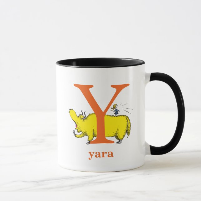 Caneca O ABC do Dr. Seuss: Letra Y - Laranja | Adicione s (Direita)