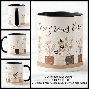 Caneca O Amor Cresce Aqui Para Uma Mensagem de Amante de