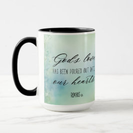 Caneca O Amor de Deus Romano Foi Dourado Em Nossos Coraçõ