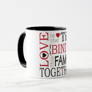 Caneca O amor é a gravata que liga esta família