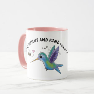 Caneca O amor é paciente abelha fofa e beija-flor escritu