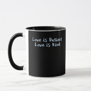 Caneca O Amor é Paciente O Amor é Gentil Azul Minimal Est