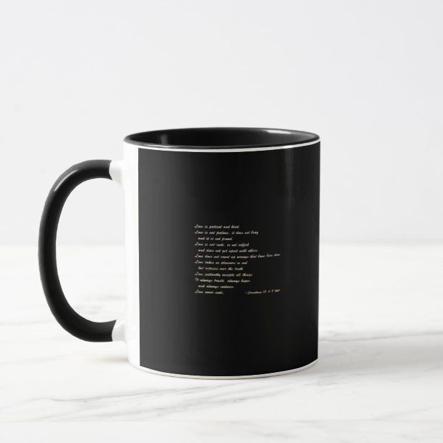 Caneca O Amor é Paciente Simples Design Inspirador  (Esquerda)