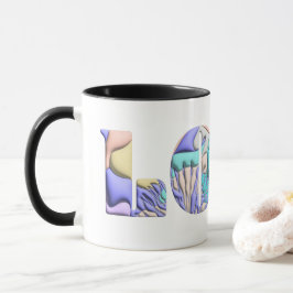 Caneca O AMOR LGBTQIA é AMOR Bandeira do Coração Arco-íri