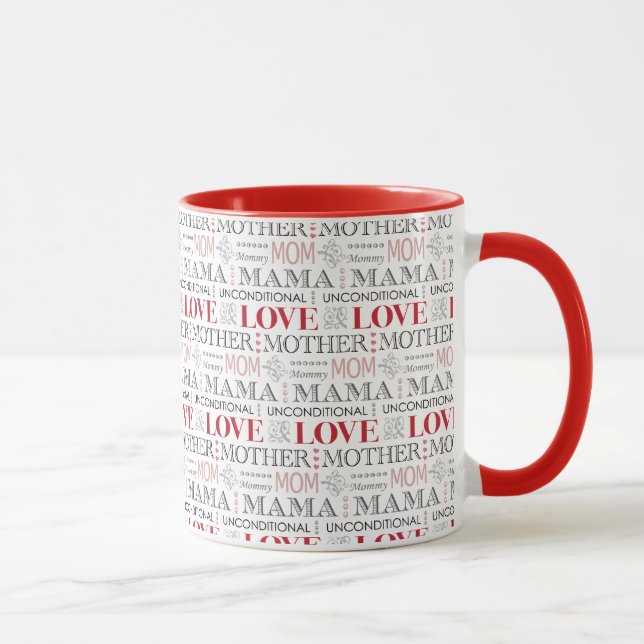 Caneca O aniversário da mãe ou teste padrão elegante do (Direita)