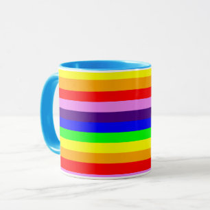Caneca O arco-íris listra colorido brilhante clássico
