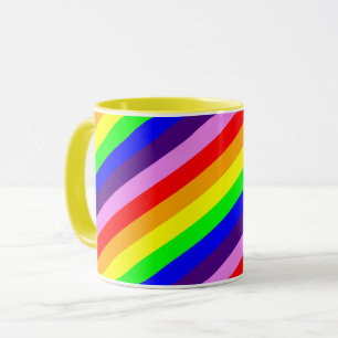 Caneca O arco-íris listra colorido brilhante clássico