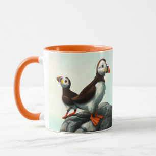 Caneca O Atlântico Cute Enche Aves Marinhas nas Rochas