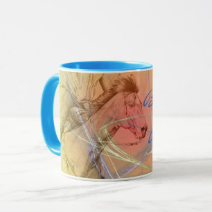 Caneca O Barrel Racer (espiral laranja amarelo)
