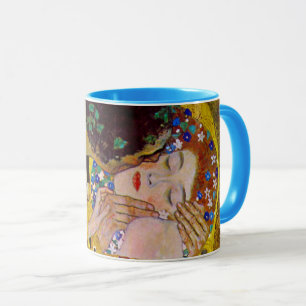 Caneca O Beijo de Gustav Klimt, Vintage Art Nouveau
