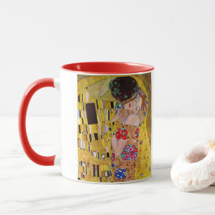 Caneca O Beijo de Gustav Klimt, Vintage Art Nouveau