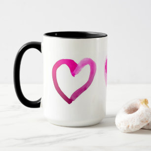 Caneca O branco feito sob encomenda corações da campain