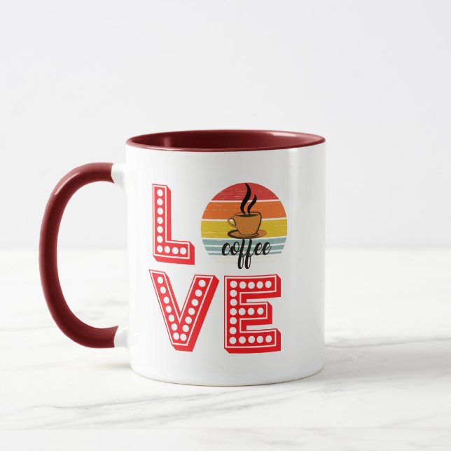 Caneca O café com Design de amor empilhado traz novidade (Esquerda)