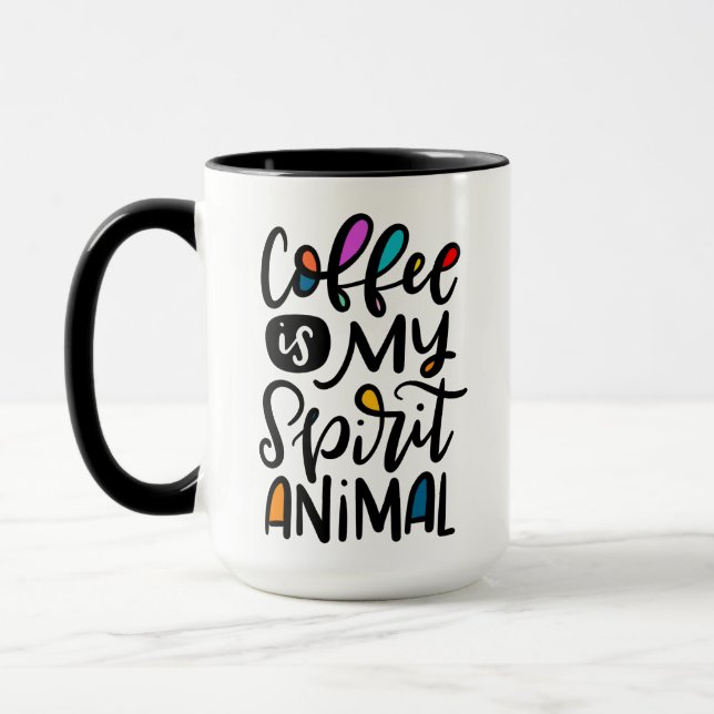 Caneca O Café É O Meu Animal Espírito, Mão Atraída (Esquerda)