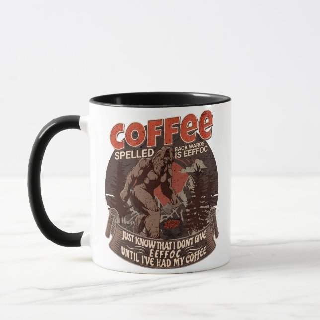 Caneca O Café Ortografado Para Trás É Eefã. (Esquerda)