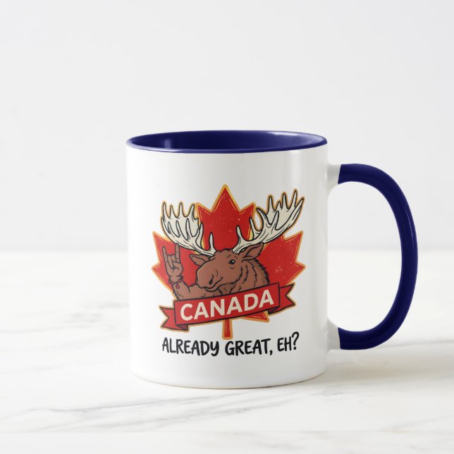 Caneca O Canadá Já É Ótimo Eh Alce Orgulho Canadense  (Direita)