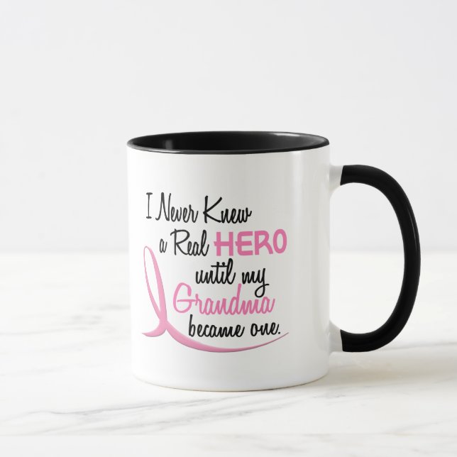Caneca O CANCRO DA MAMA nunca conheceu uma avó do herói 3 (Direita)
