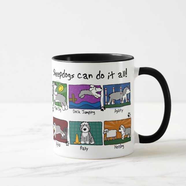 Caneca O cão ostenta o Sheepdog inglês velho (Direita)