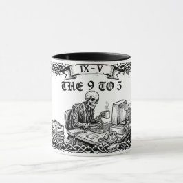 Caneca O Cartão Tarot 9 to 5 | Esqueleto Corporativo Engr
