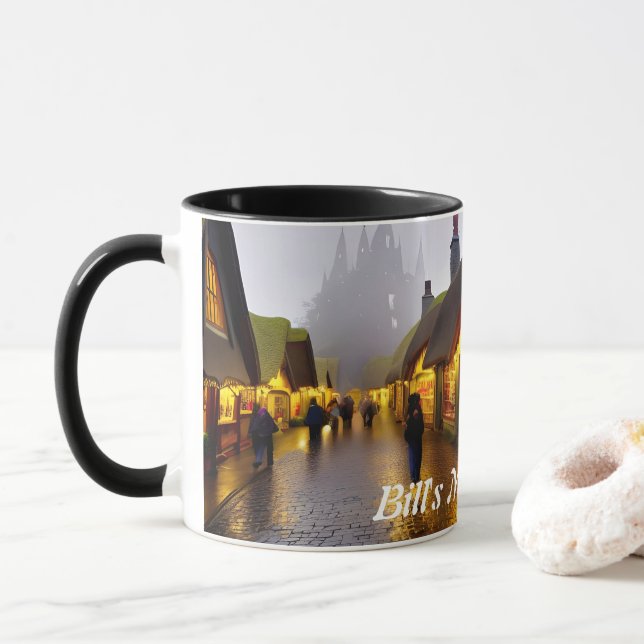 Caneca O chá de manhã de Bill personalizável (Com Donut)