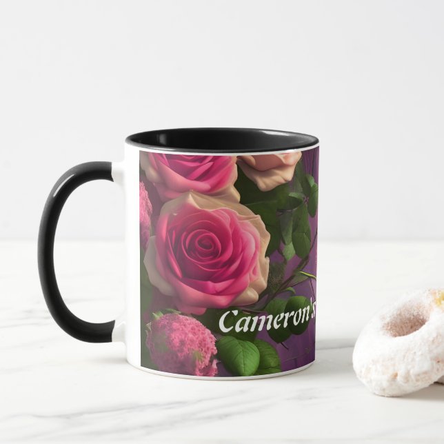 Caneca O chá de manhã de Cameron personalizável (Com Donut)